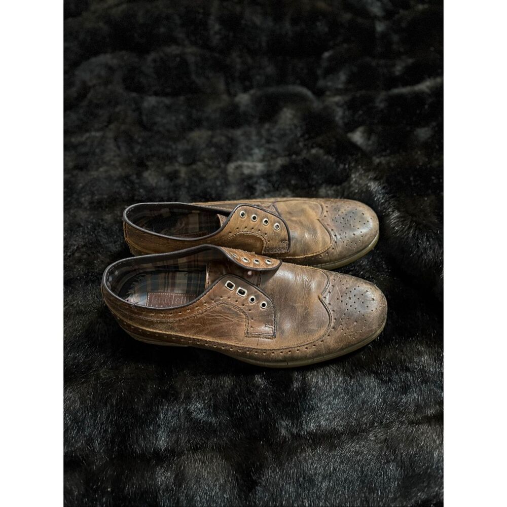 Vintage Shoes Bed Stu Oxford Lace Wingtip Preforate Brown Retro Casual 11.5